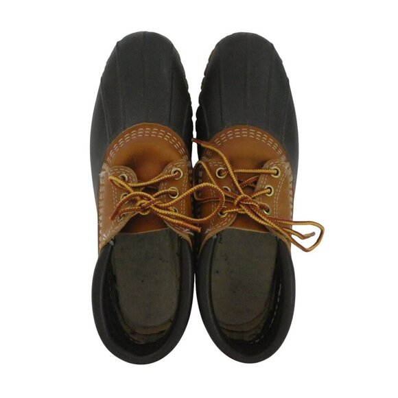 LL Bean Blue Brown Unlined Waterproof Gumshoe Sole Duck Boots Womens 10 Narrow - Picture 7 of 13